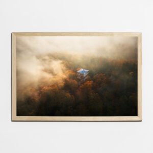 Obraz 40×60 cm, półmat, ramka sosna - Strażnik Mgieł